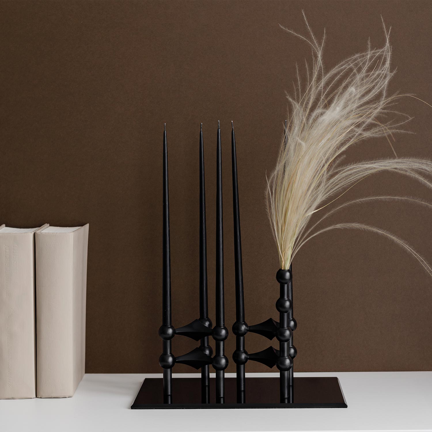 stoff nagel vase schwarz trockengras 78152