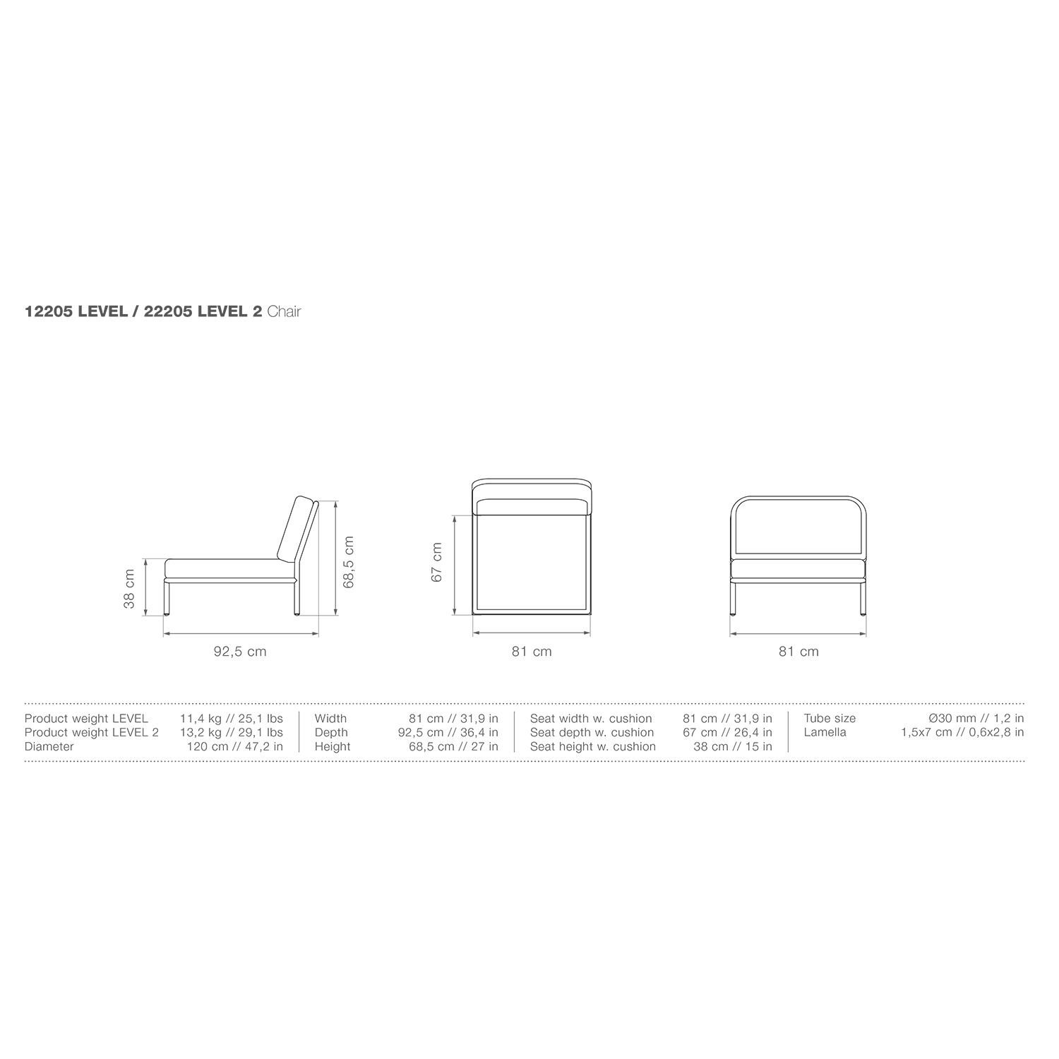 houe level2 chair abmessungen 93293