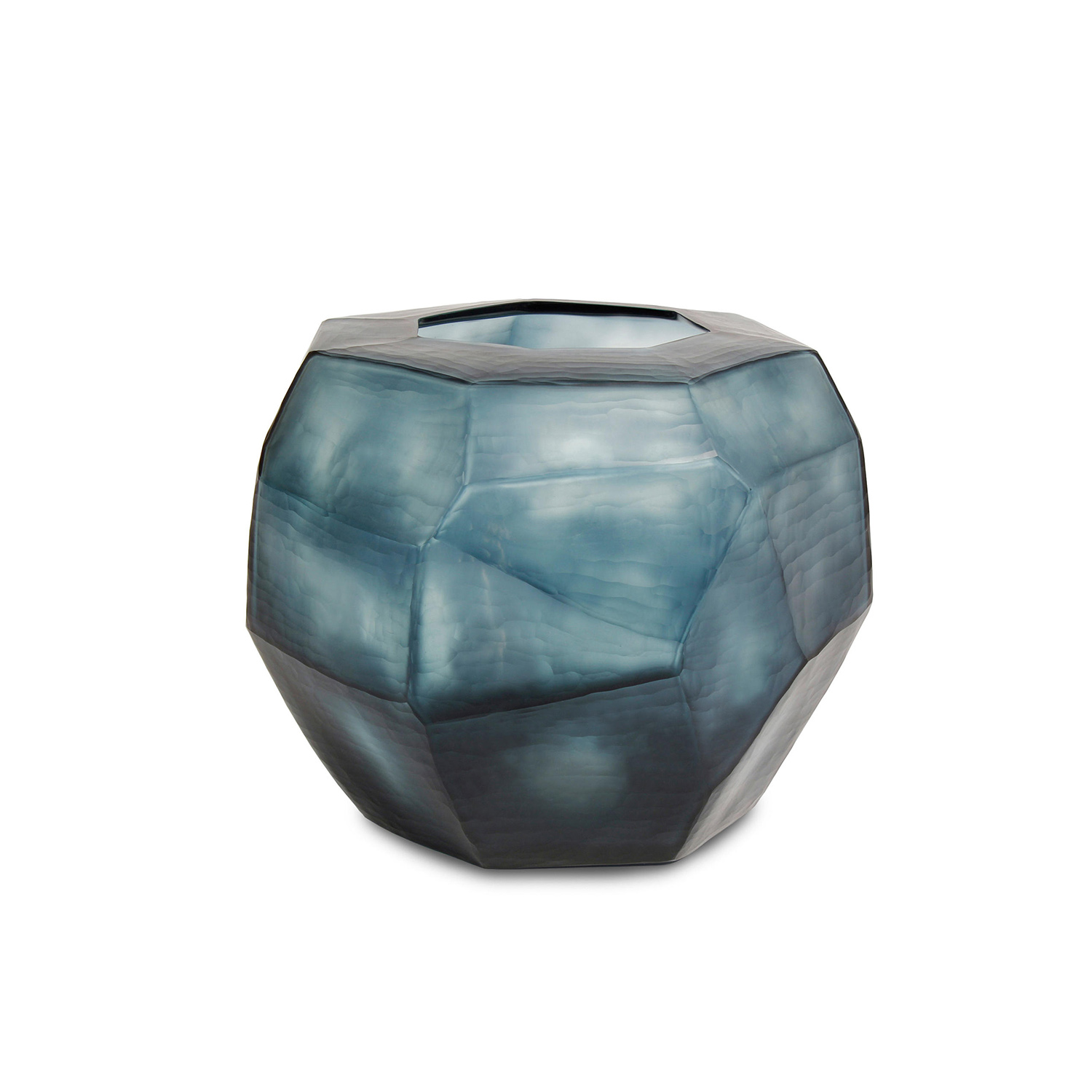 guaxs cubistic vase ocean blue indigo round 73723