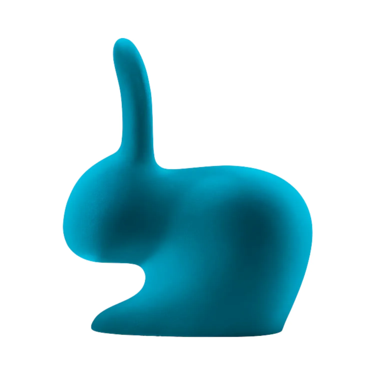 Qeeboo - Rabbit Stuhl Baby Velvet Finish türkis