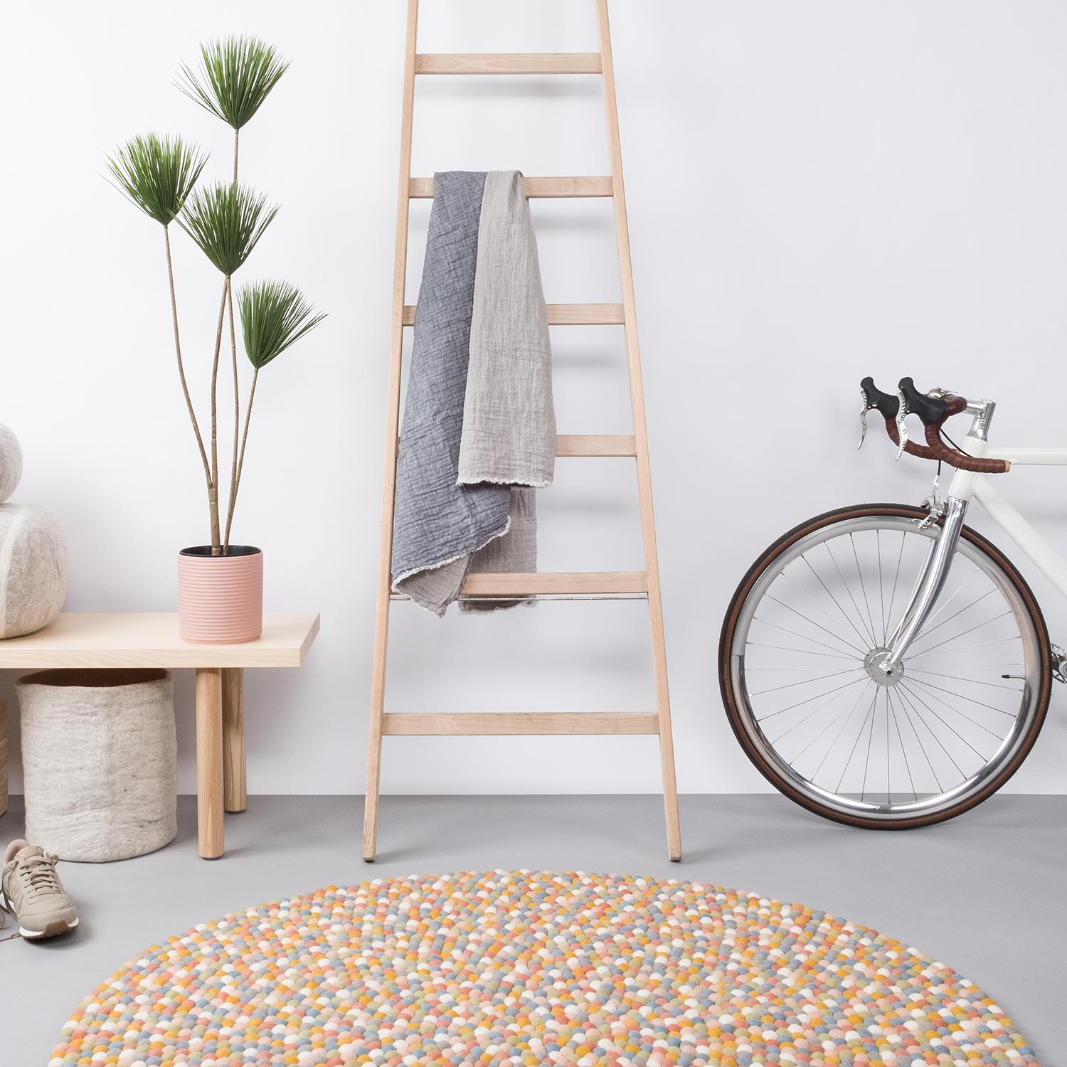 flur liese filzkugelteppich rund myfelt 51872