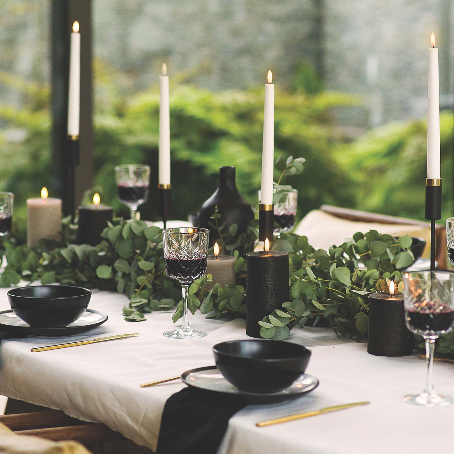 piffany taper led stabkerze tischdeko 82597