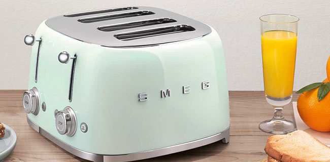 SMEG Toaster 4-Schlitztoaster in pastellgrün