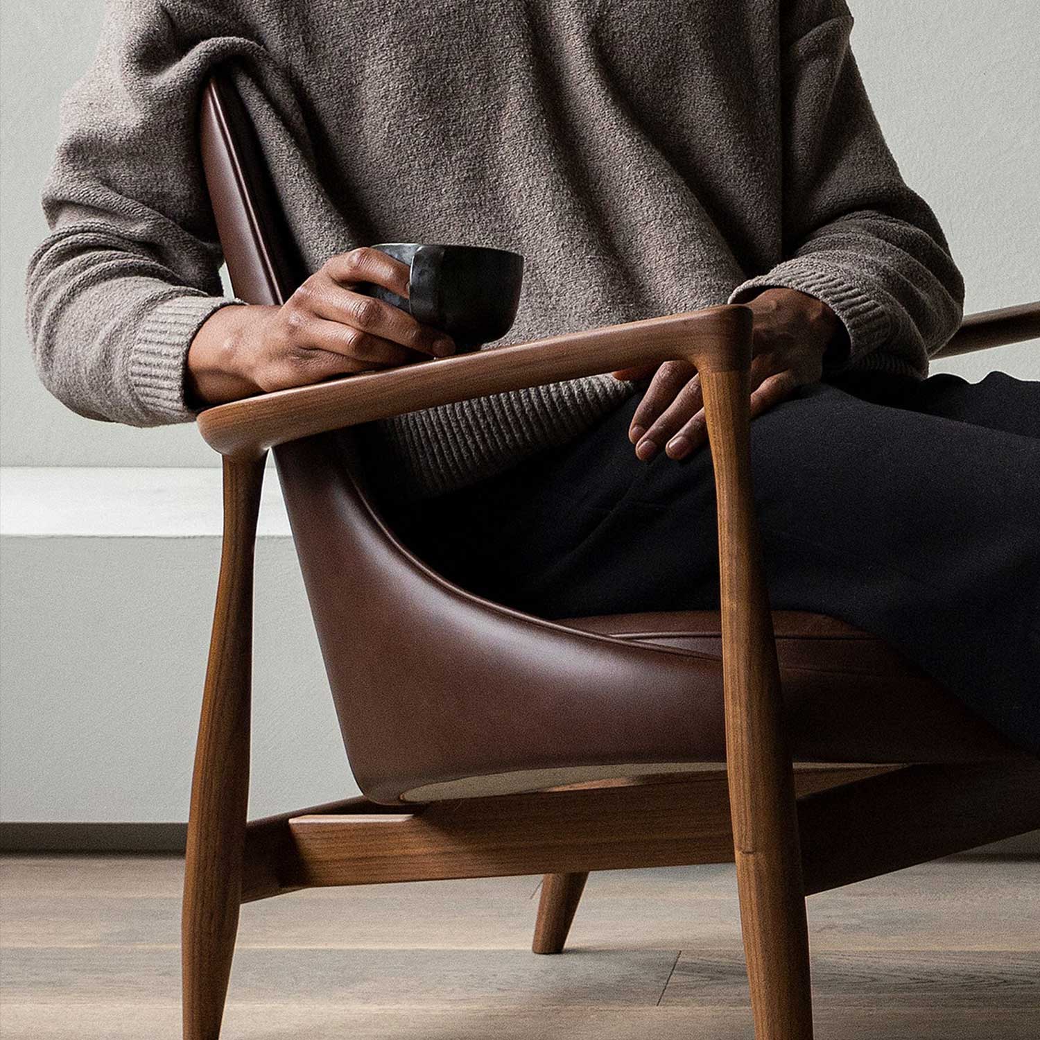 Audo - Elizabeth Loungesessel Natural Oak/beige