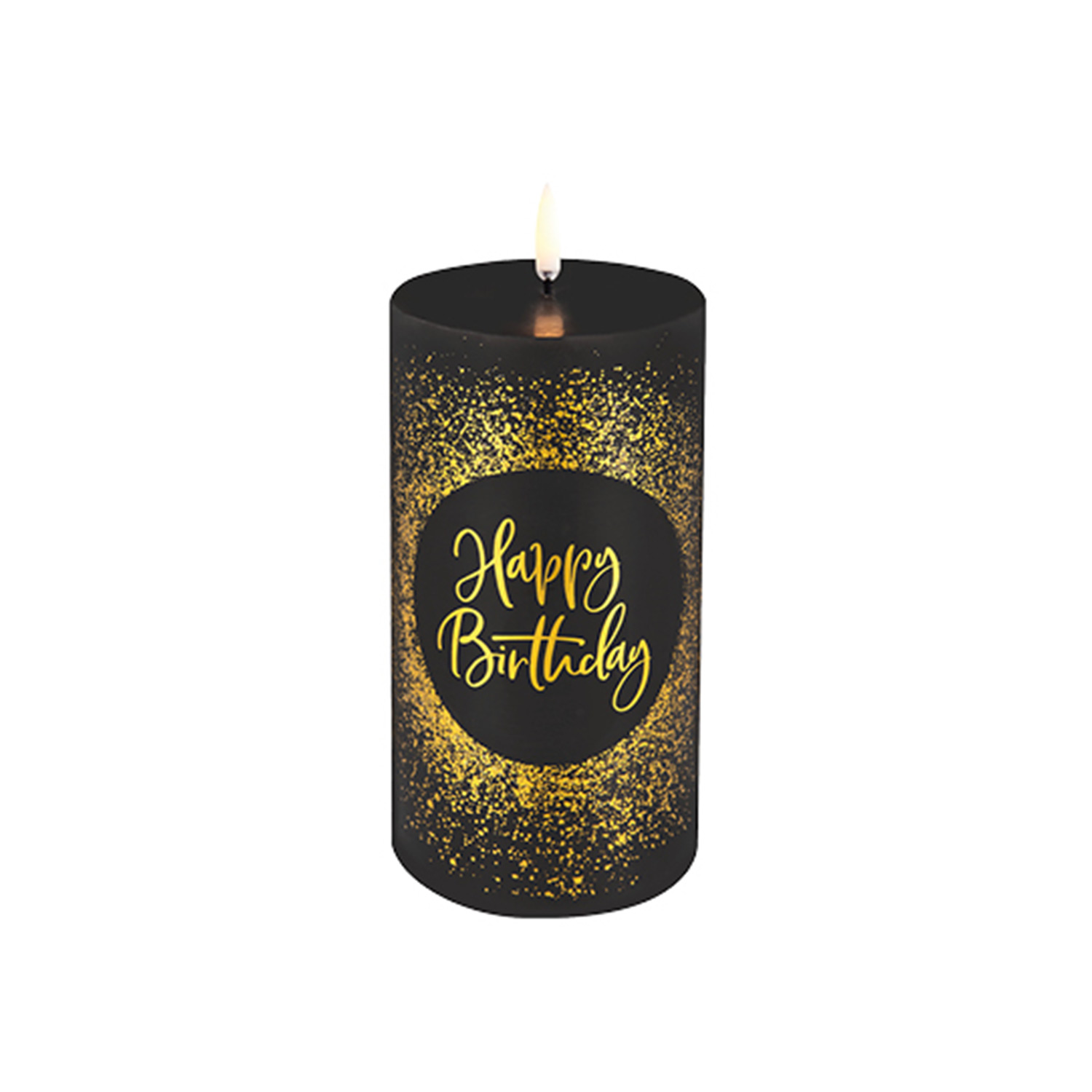 piffany uyuni led pillar birthday kerze schwarz 82584