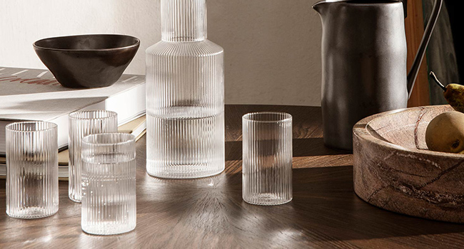 Ferm Living Gläser Ripple Verrines Gläser auf Tisch