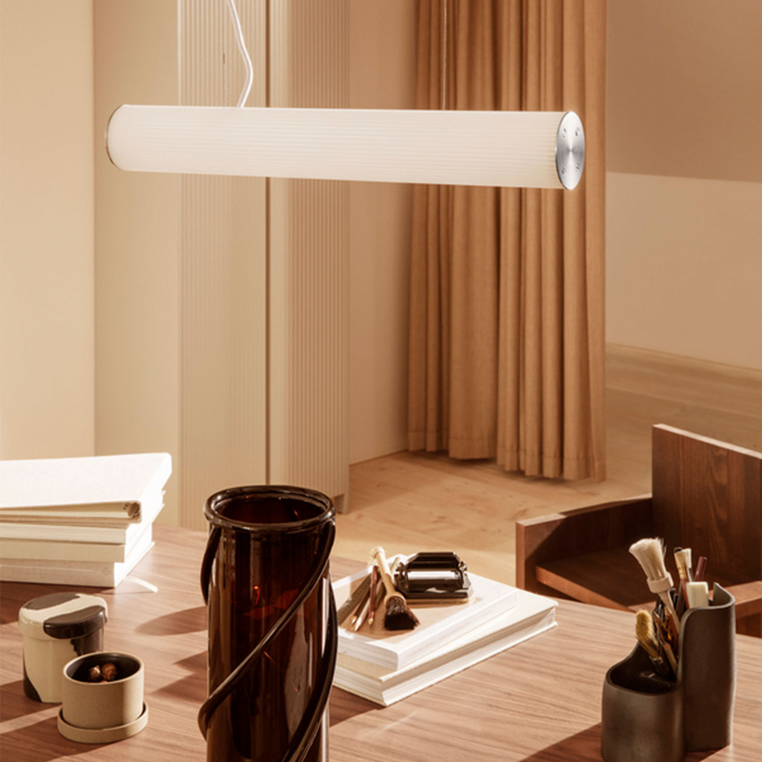 ferm living vuelta pendant 60 white stainless steel leuchte 69889