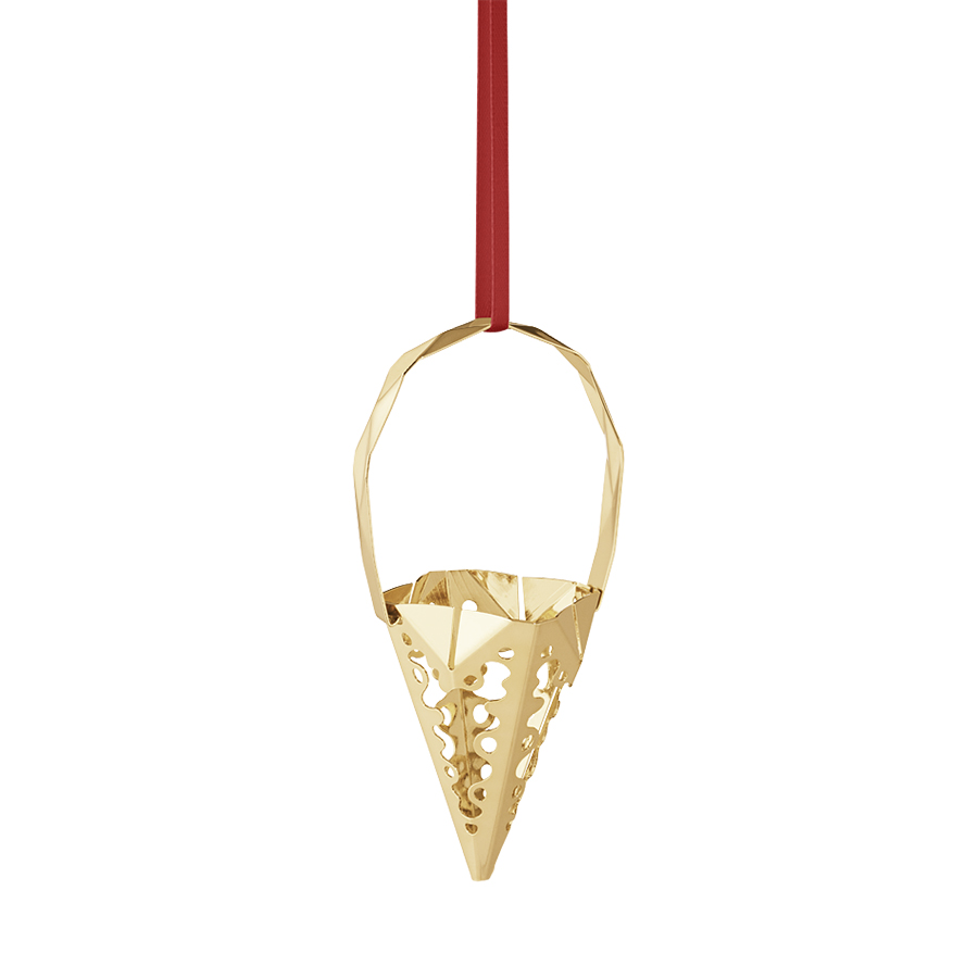 georg jensen weihnachtsornament spitztuete gold 10020102 84979
