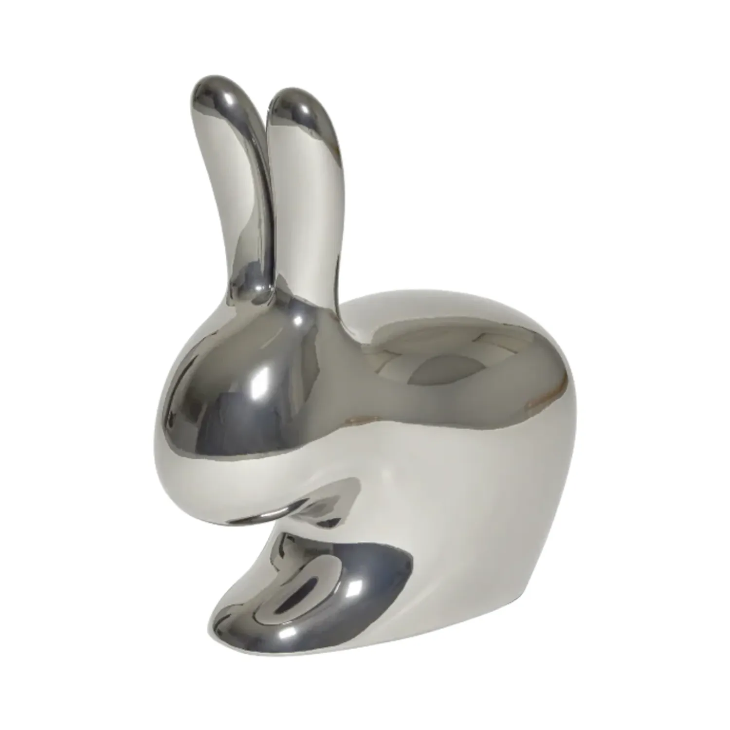 Qeeboo - Rabbit Stuhl Baby Metal Finish silber