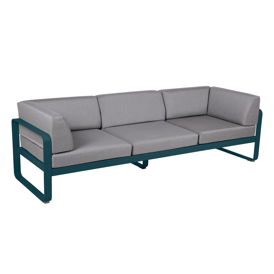 fermob bellevie club sofa 3 acapulcoblau flanellgrau 66064