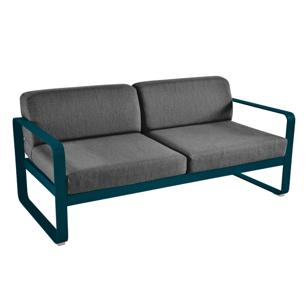 fermob bellevie sofa 2 acapulcoblau graphitgrau 65910