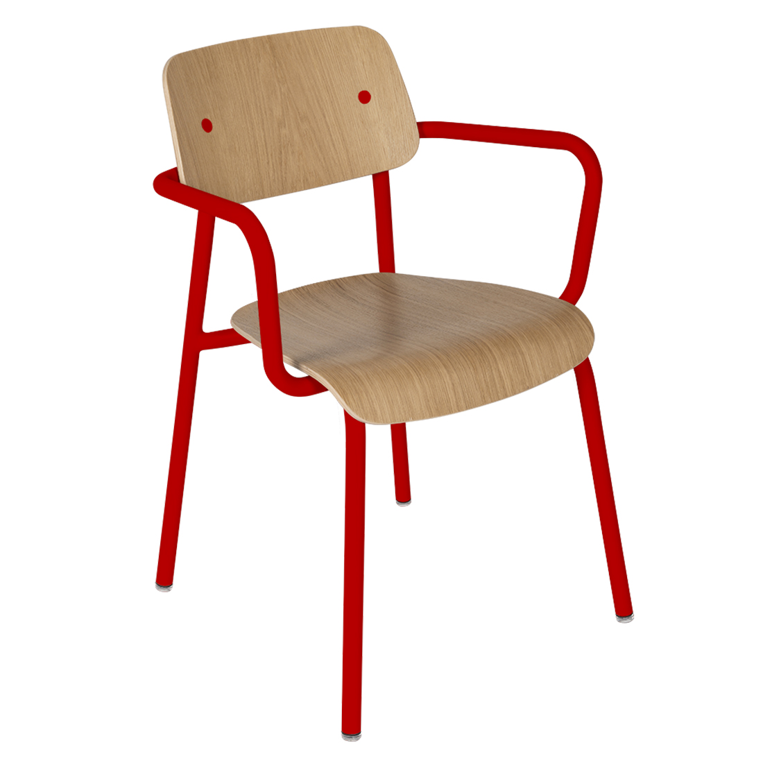 fermob studie sessel eiche mohnrot 100096