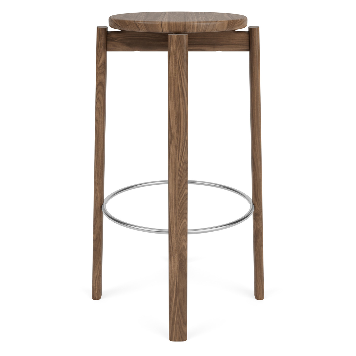 audo passage barhocker walnuss stainless steel frontal 101283