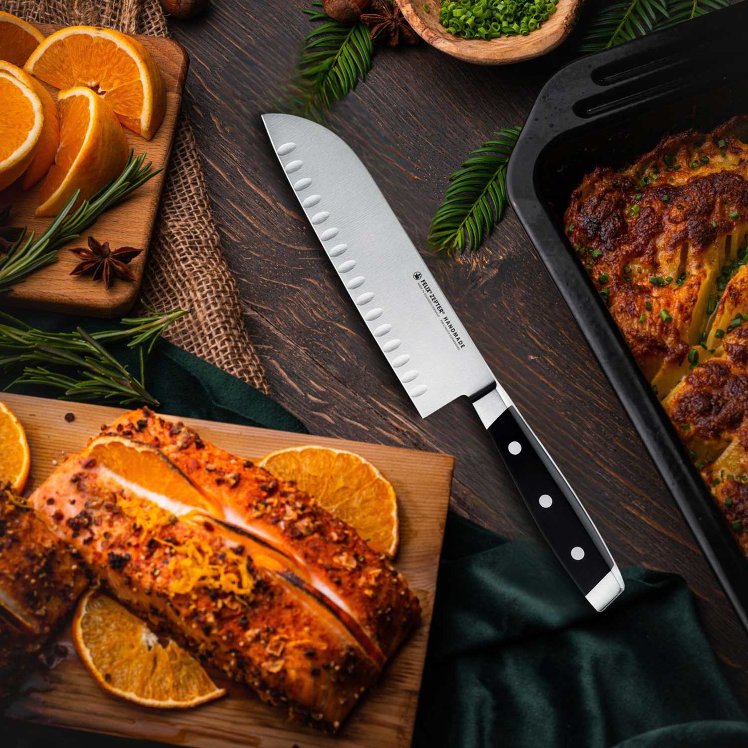 Felix Solingen - First Class Santokumesser 18 cm mit Kulle