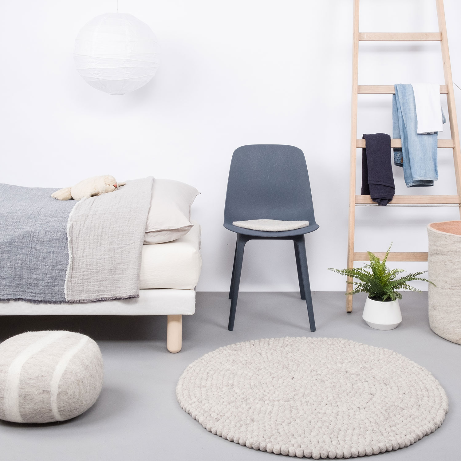 myfelt bela filzkugelteppich schlafzimmer 51926