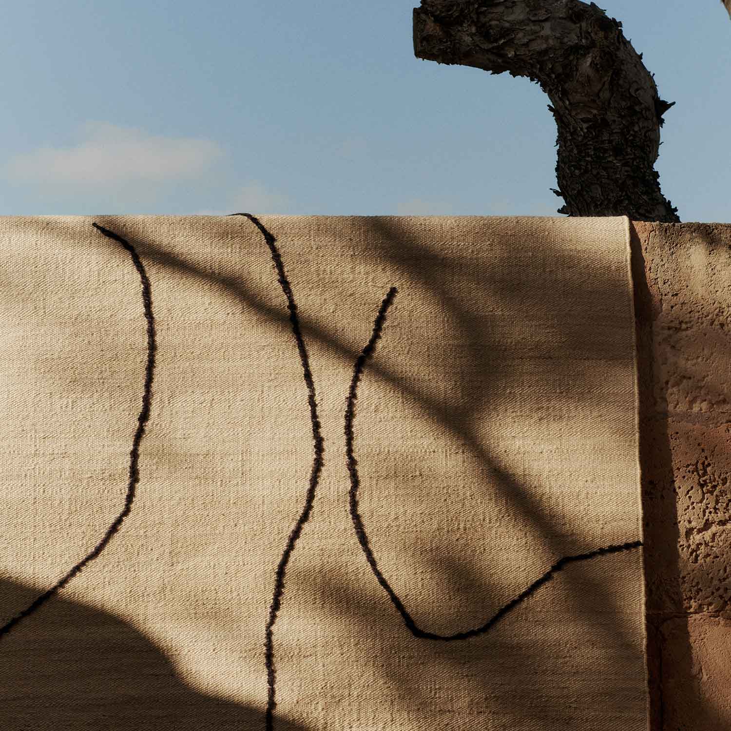 Ferm Living - Gesso Juteteppich 140x200 off-white/dark fig