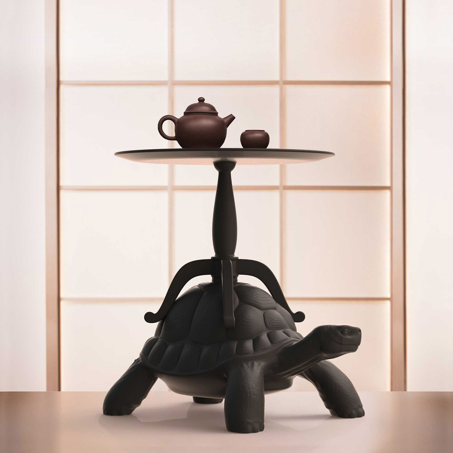 qeeboo tutle carry beistelltisch schwarz tee 97715