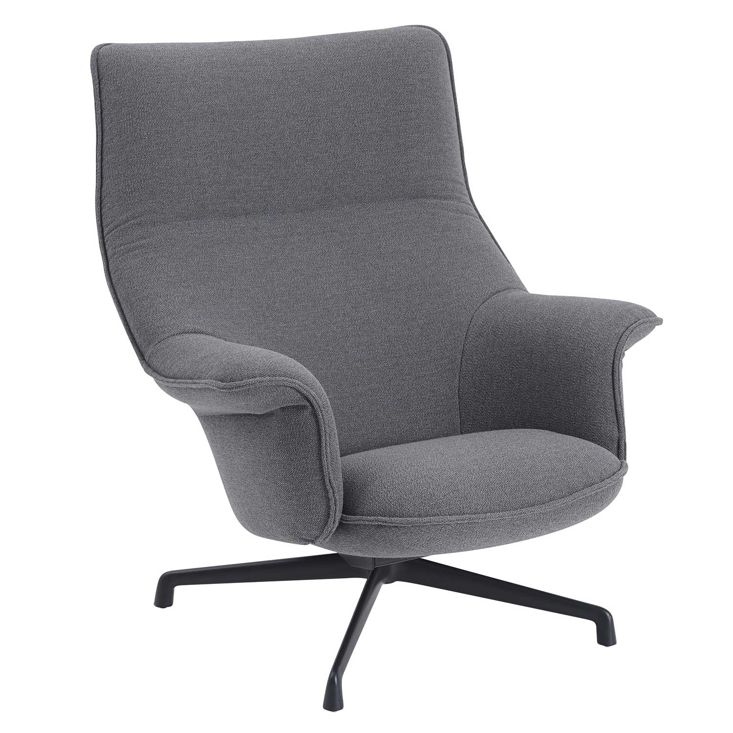 muuto doze lounge chair ocean 80 anthracite swivel black 99200
