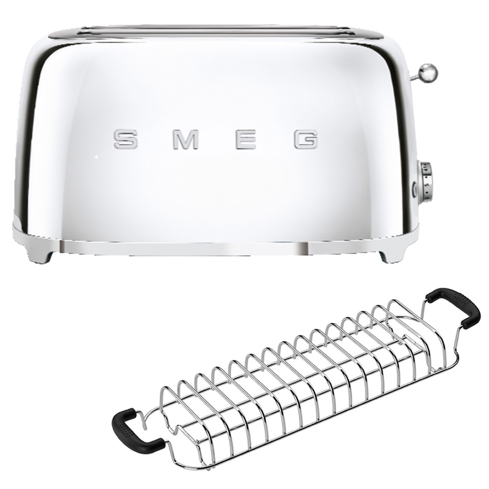 smeg set toaster lang aufsatz chrom 56679