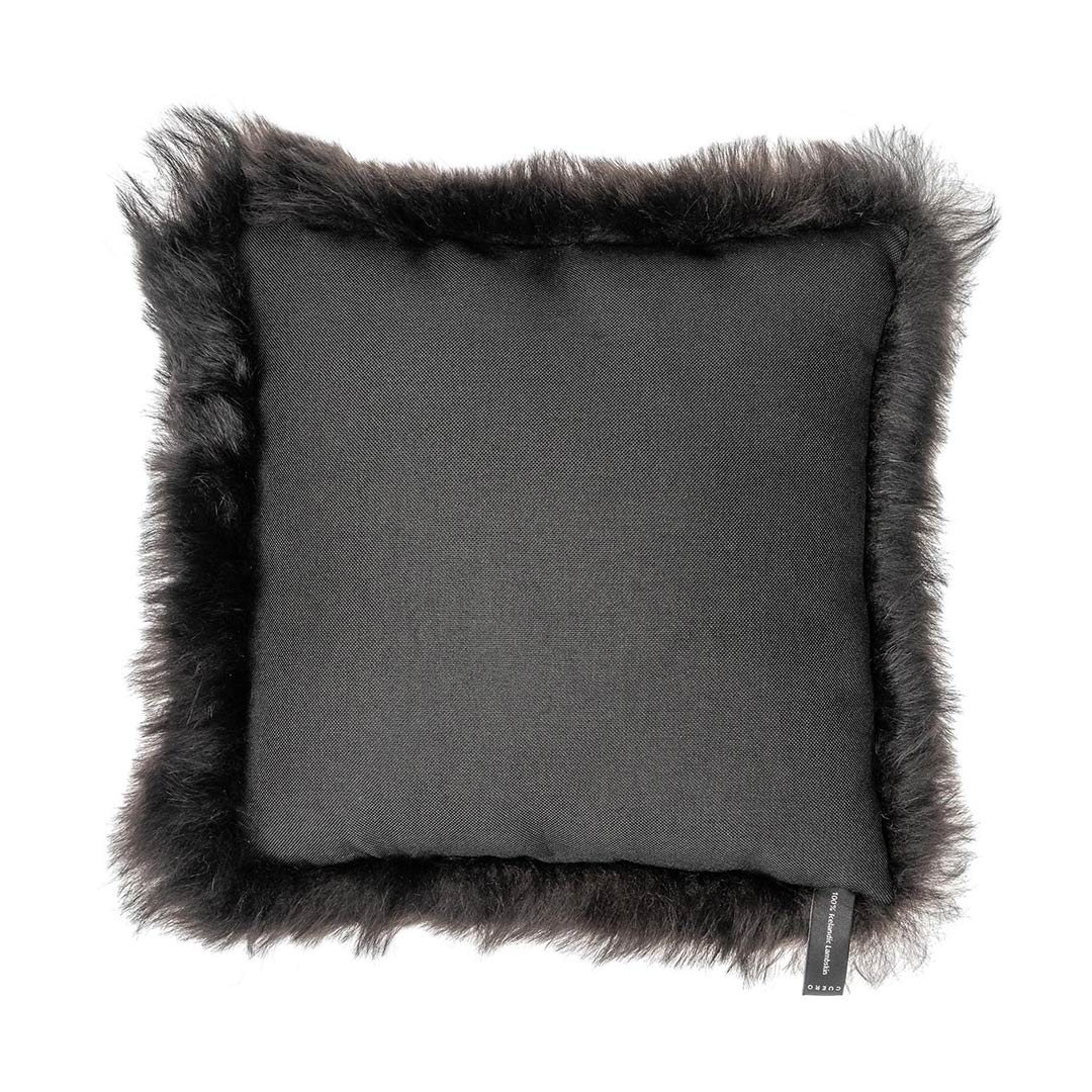 cuero lampskin kissen shorn black rueckseite 76316