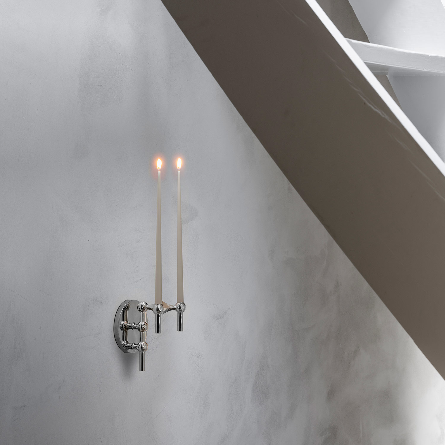 STOFF Nagel - Wandhalterung für Kerzenhalter chrom