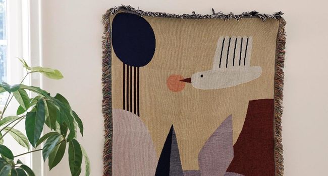 Ferm Living Textil Bird Tapestry Decke an Wand