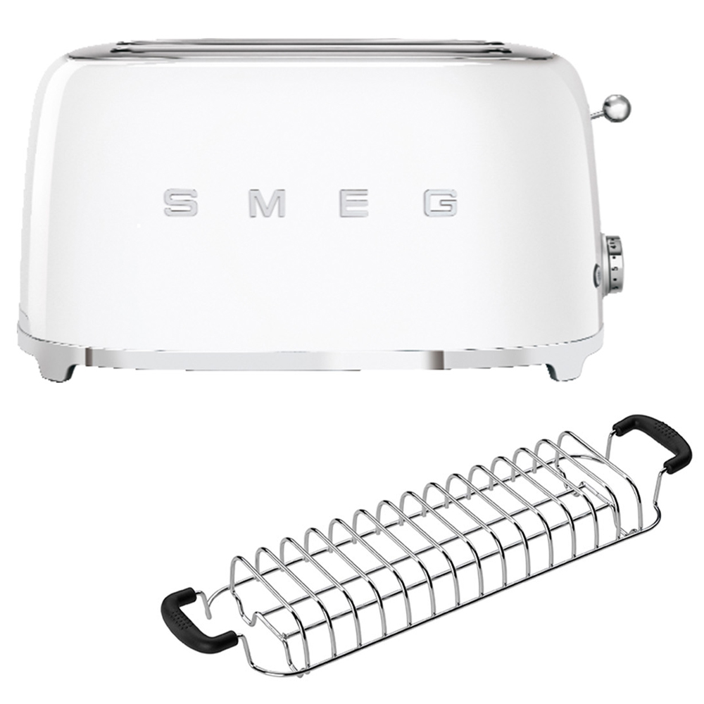 smeg set toaster lang aufsatz weiss 56688