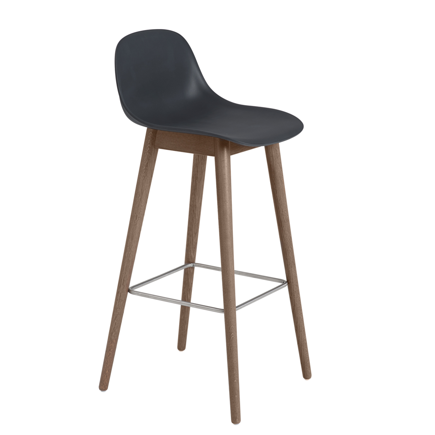 muuto fiber bar stool schwarz dunkelbraun 83484