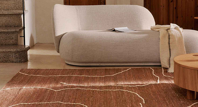 Ferm Living Teppich Gesso Juteteppich im Wohnzimmer