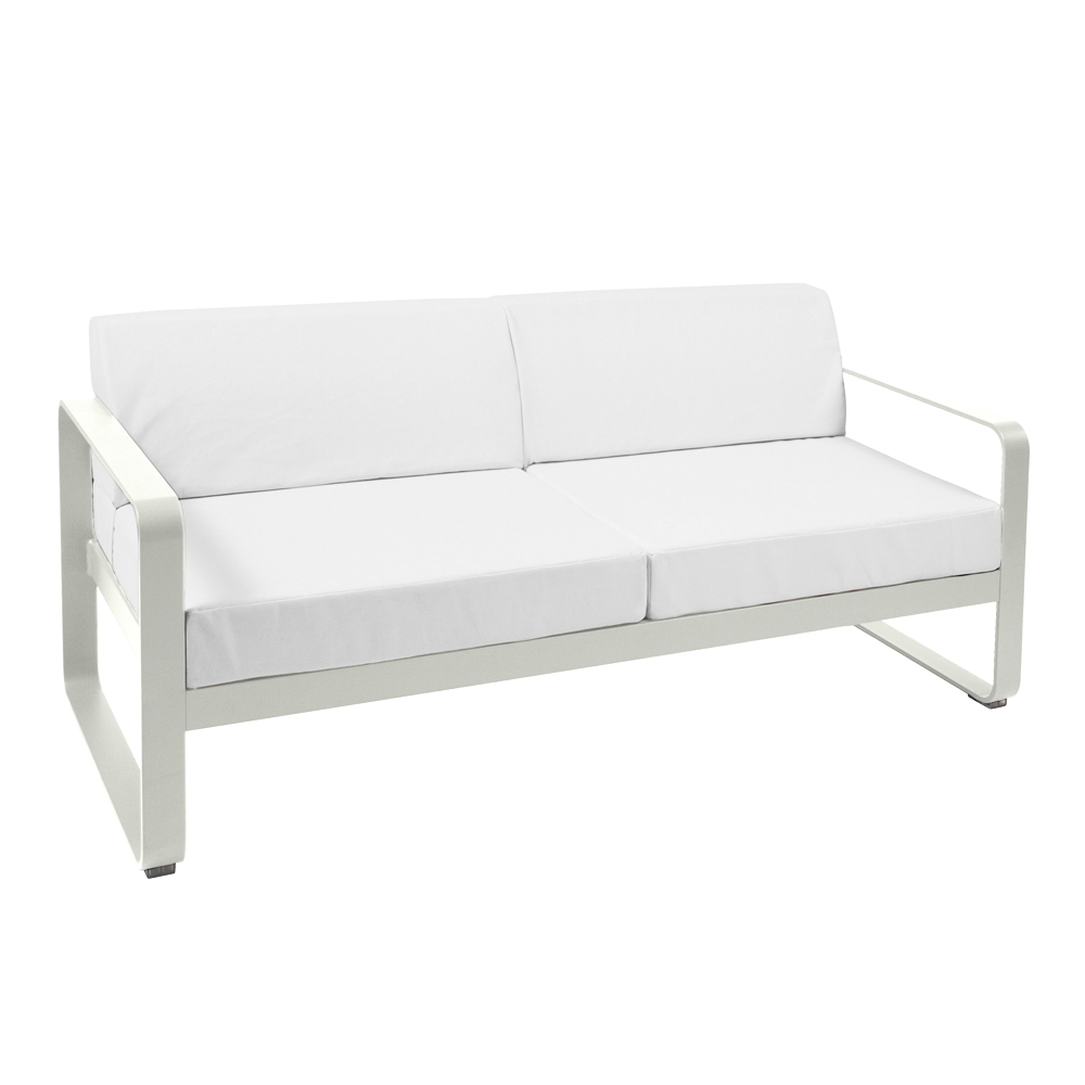 fermob bellevie sofa 2 lehmgrau grauweiss 65923