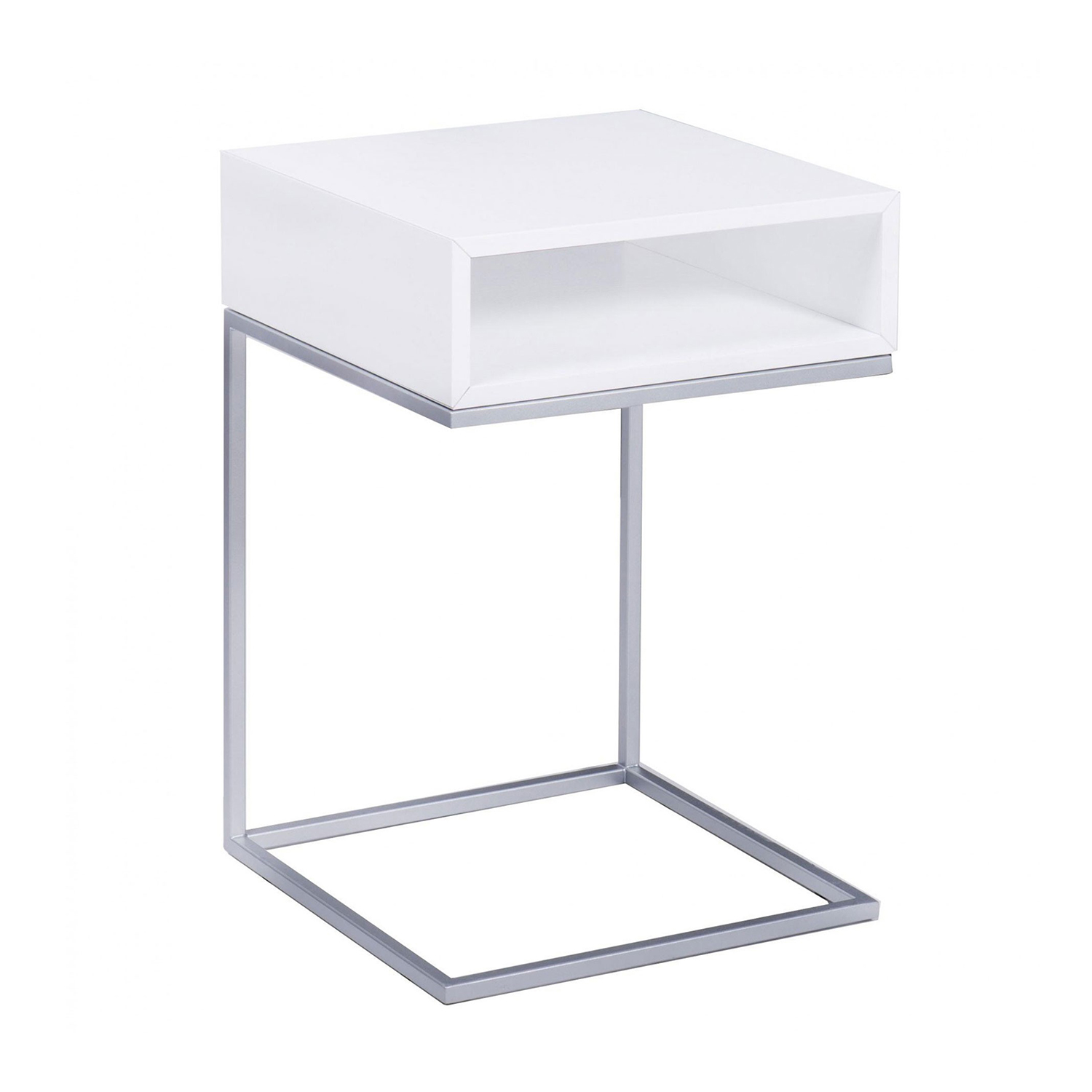 jan kurtz dina beistelltisch 60 40 cm edelstahl weiss 73055