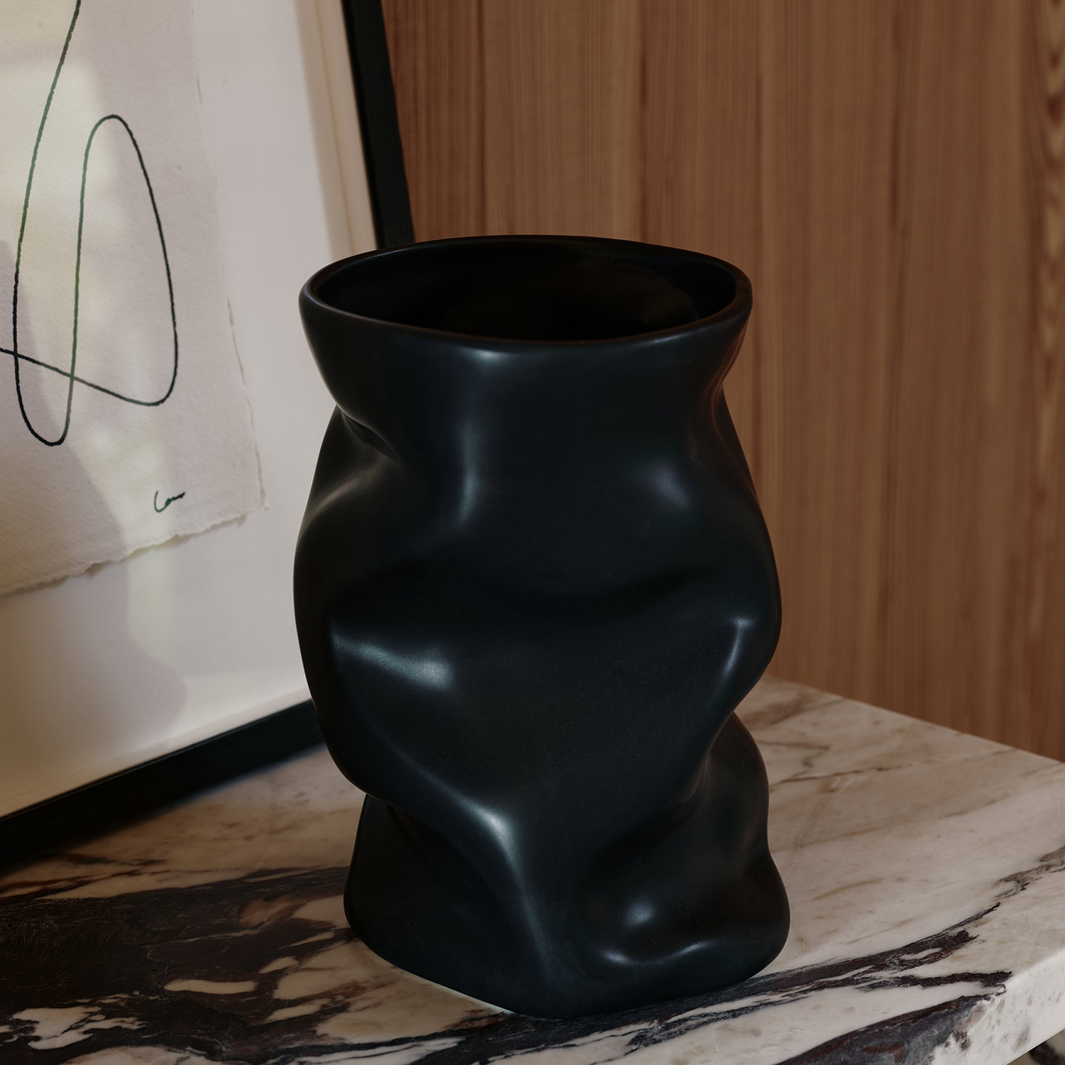 menu collapse vase schwarz klein tisch 93147