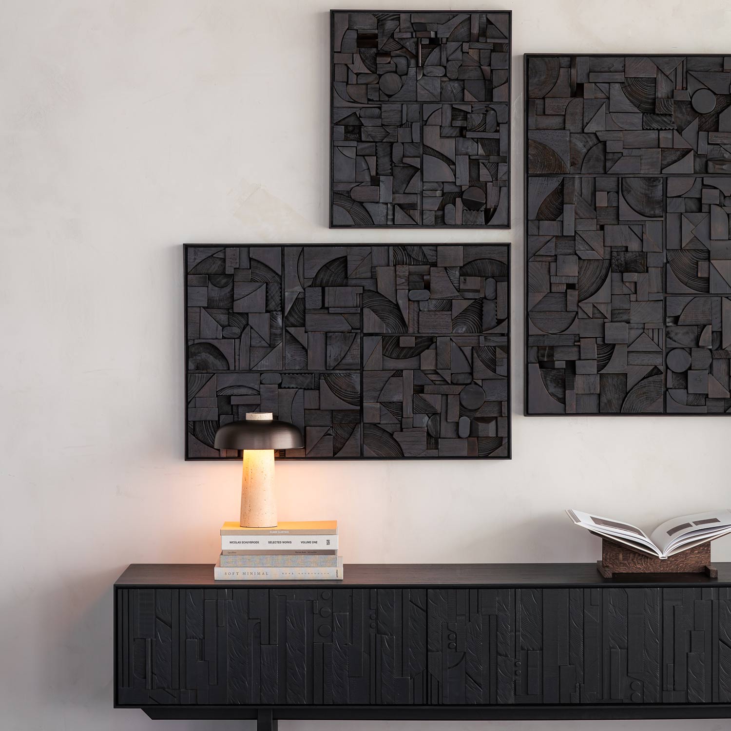 ethnicraft bricks wanddekoration dunkelbraun klein rechteckig wohnzimmer 92259