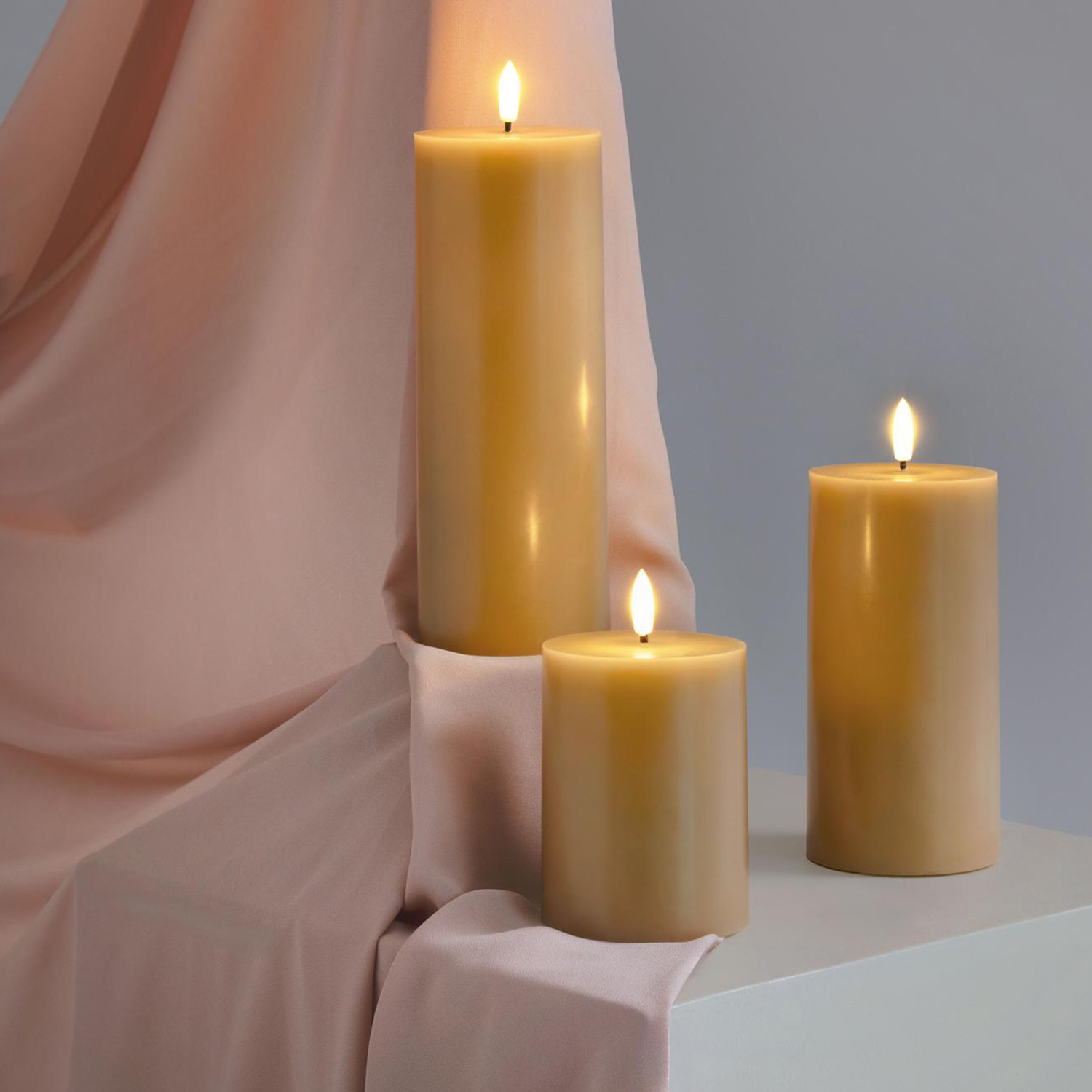 Moods&More - LED-Stumpenkerze Ø74x200mm charcoal