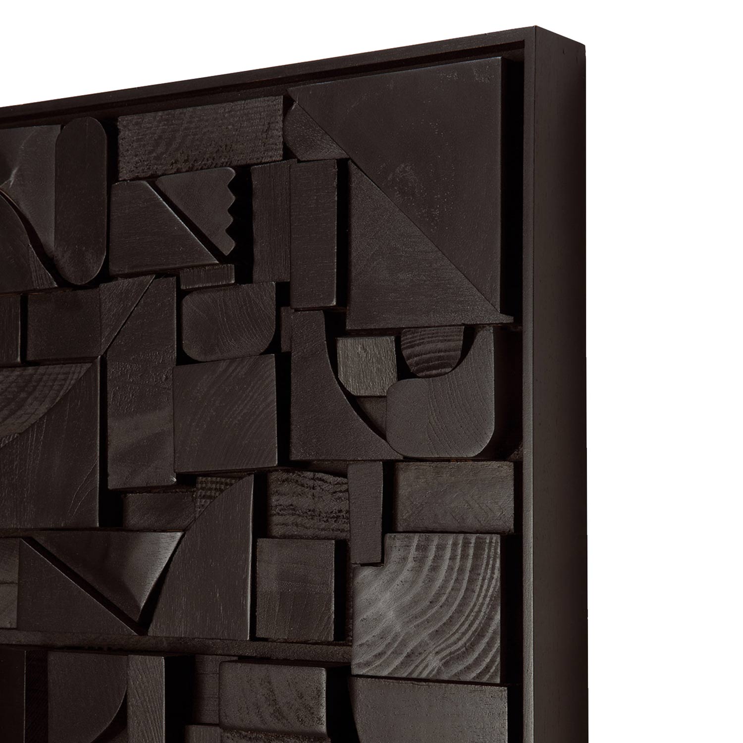 ethnicraft bricks wanddekoration schwarz klein rechteckig close up ecke 92267