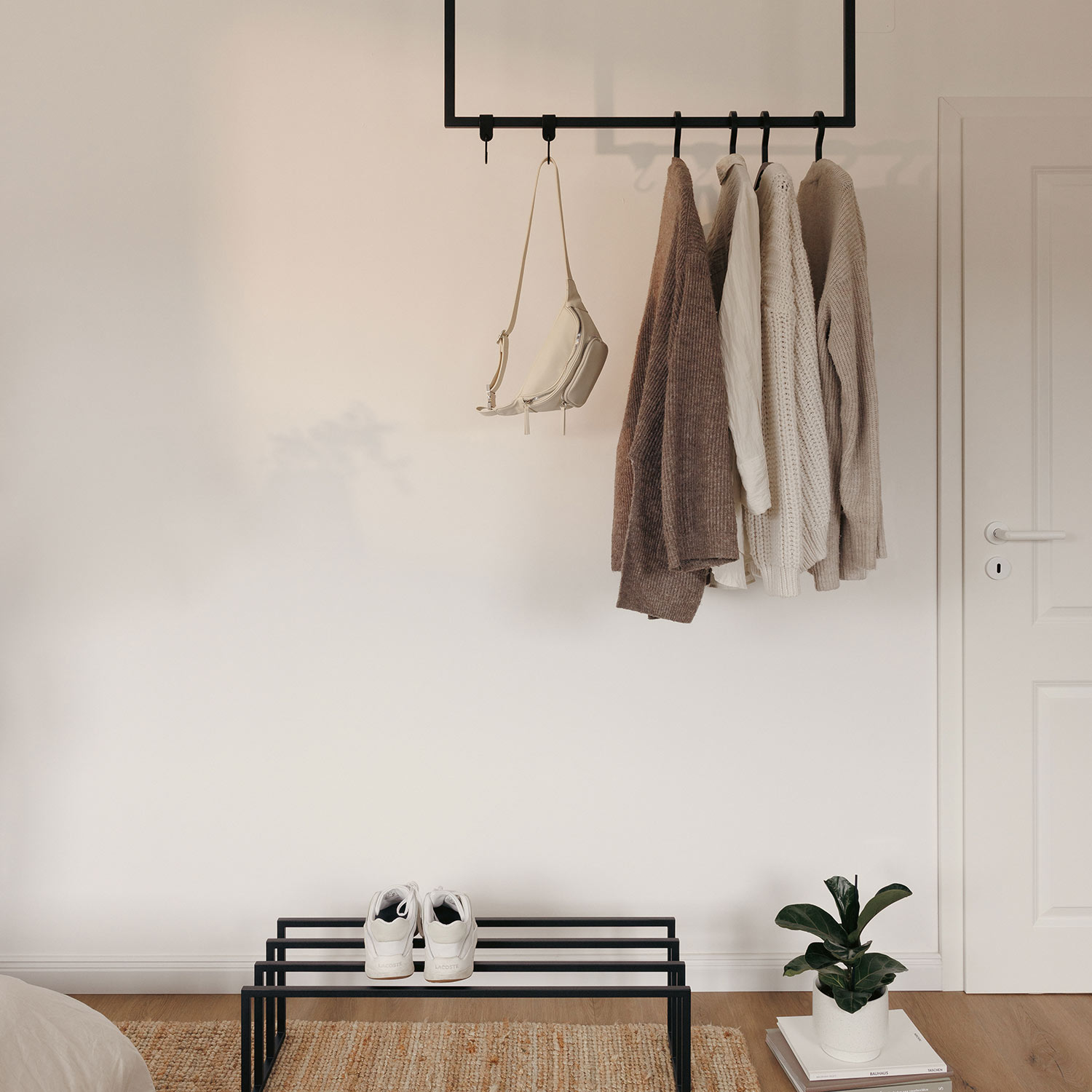 metallbude rubu kleiderstange schwarz eckig zimmer schuhregal 96881