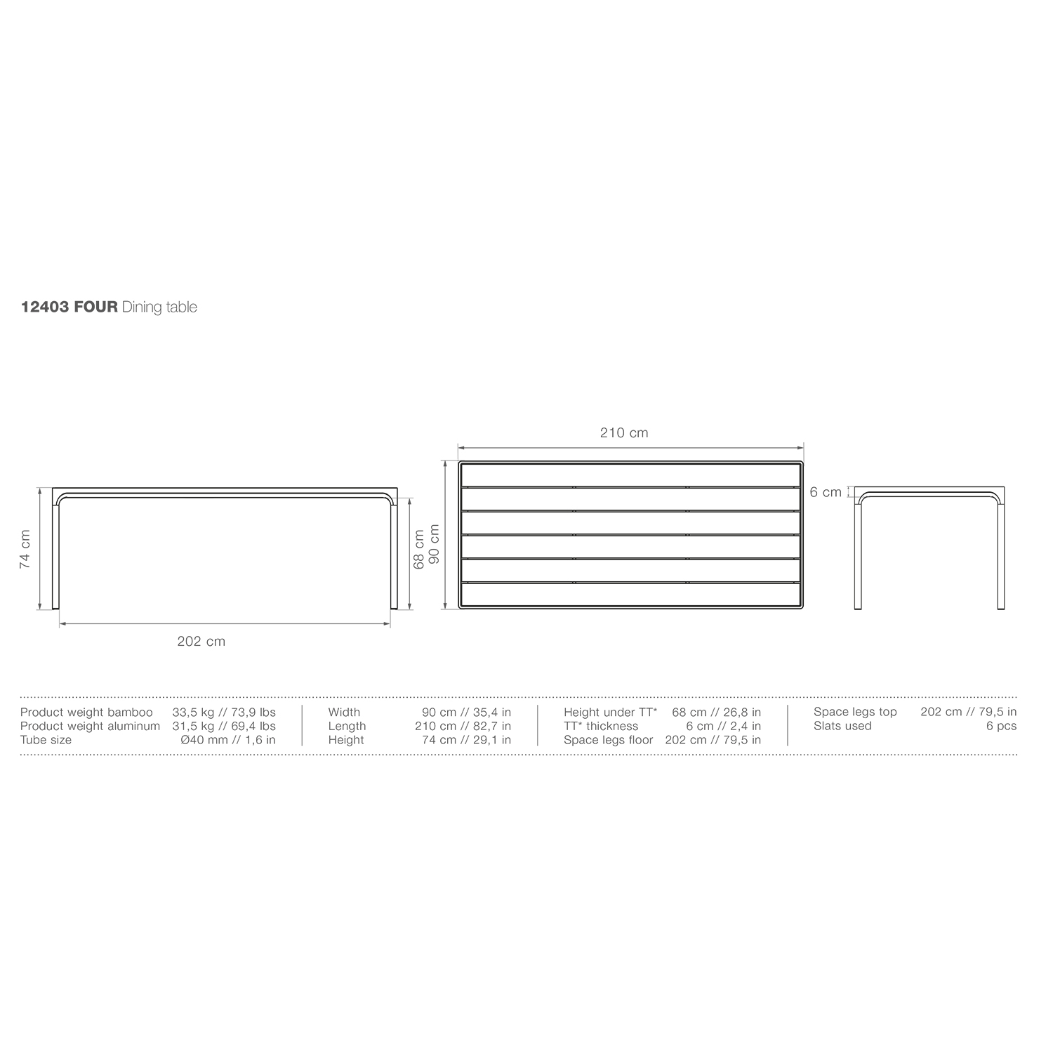 houe four tisch 210x90 abmessungen 92628