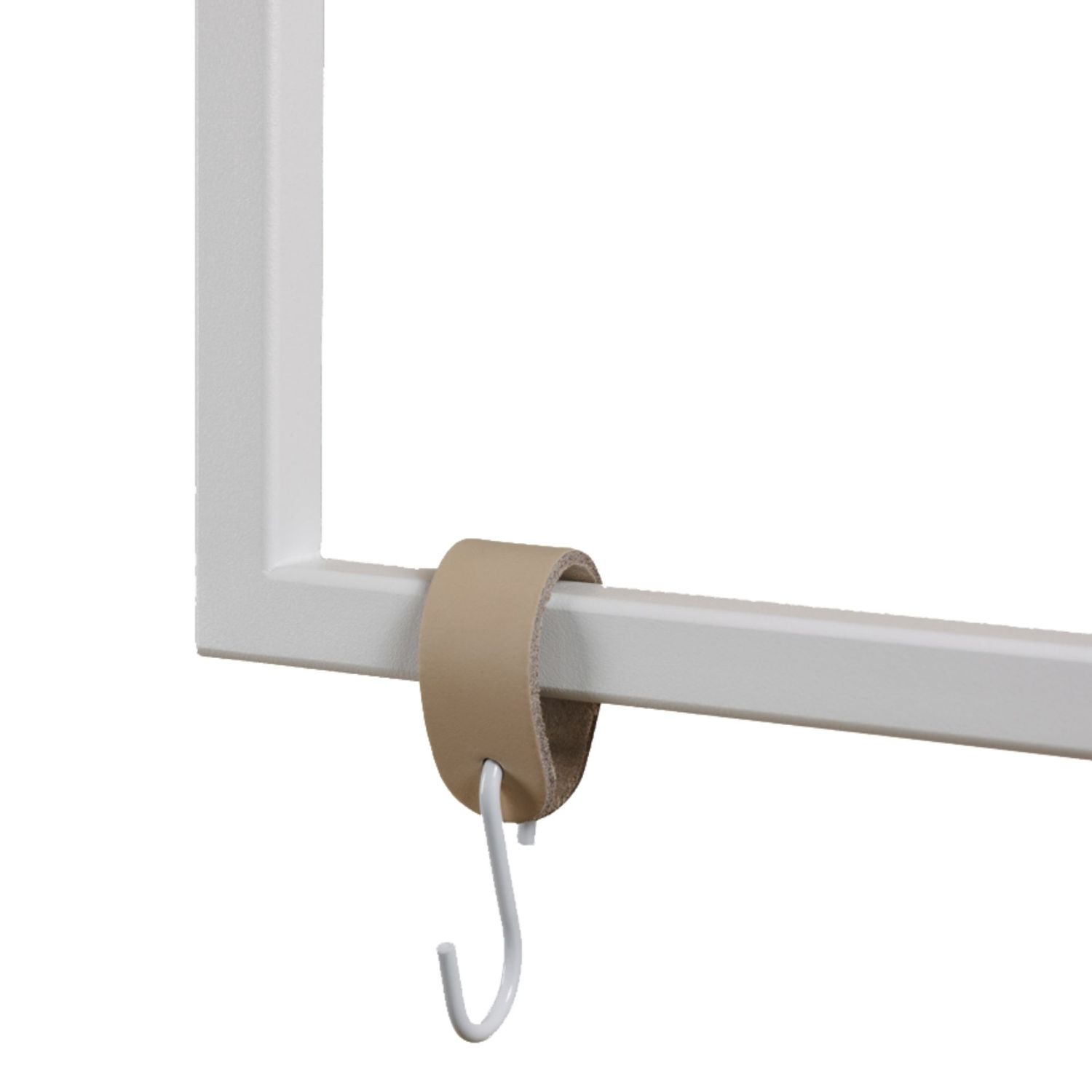 Metallbude - Leder S-Haken beige/weiß 3er-Set