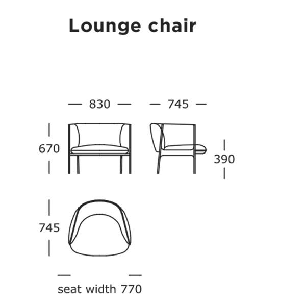 wendelbo sepal lounge chair abmessungen 94522