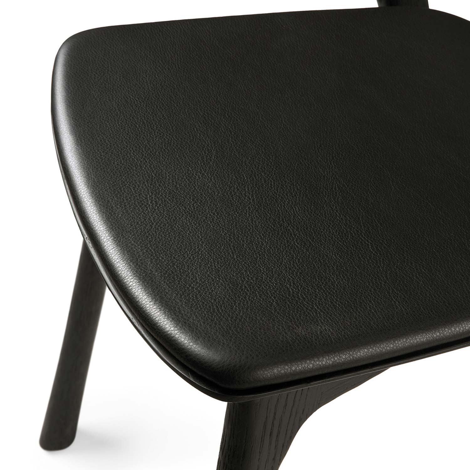 ehtnicraft bok stuhl schwarz leder 84469