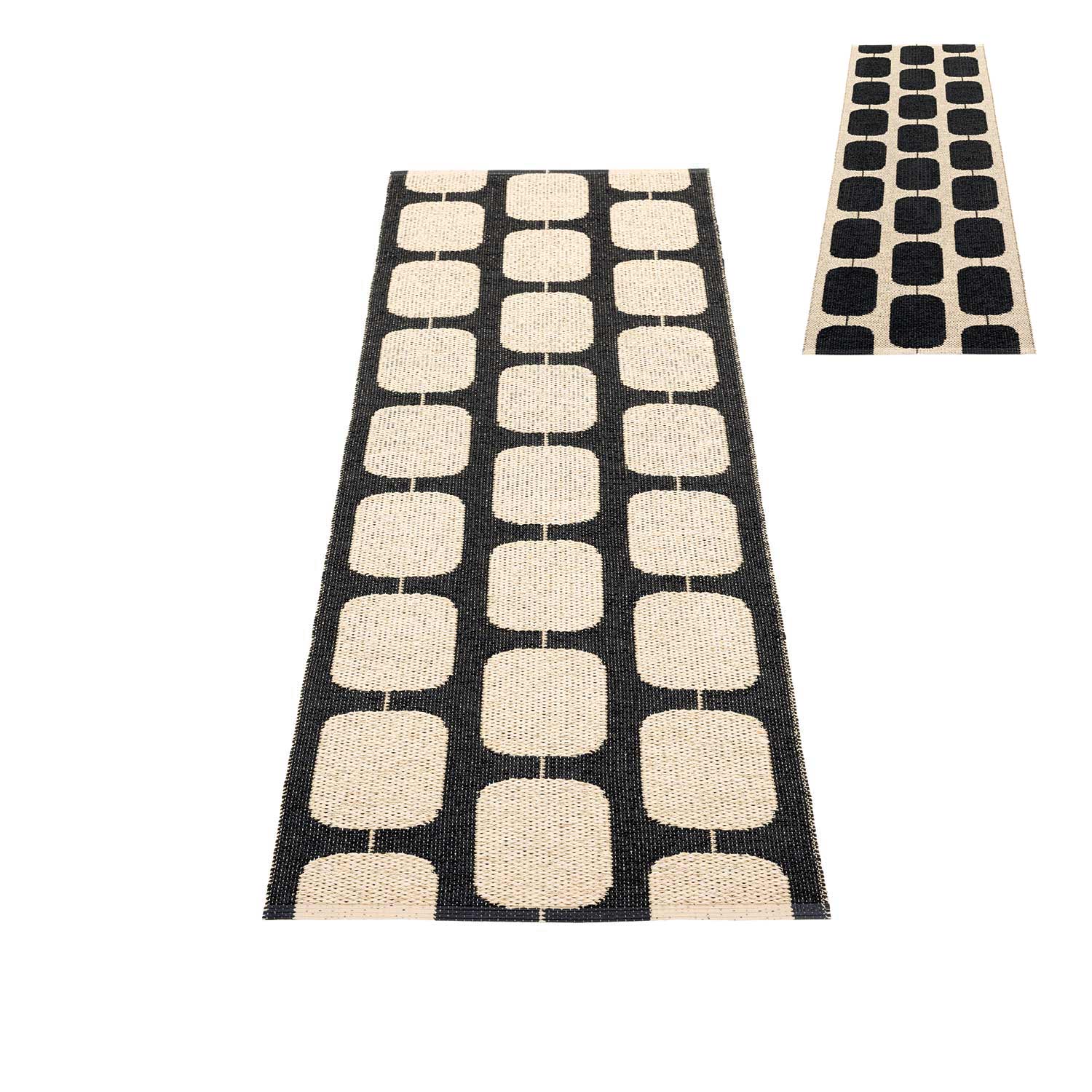 pappelina sten teppich black cream wendeteppich 78929