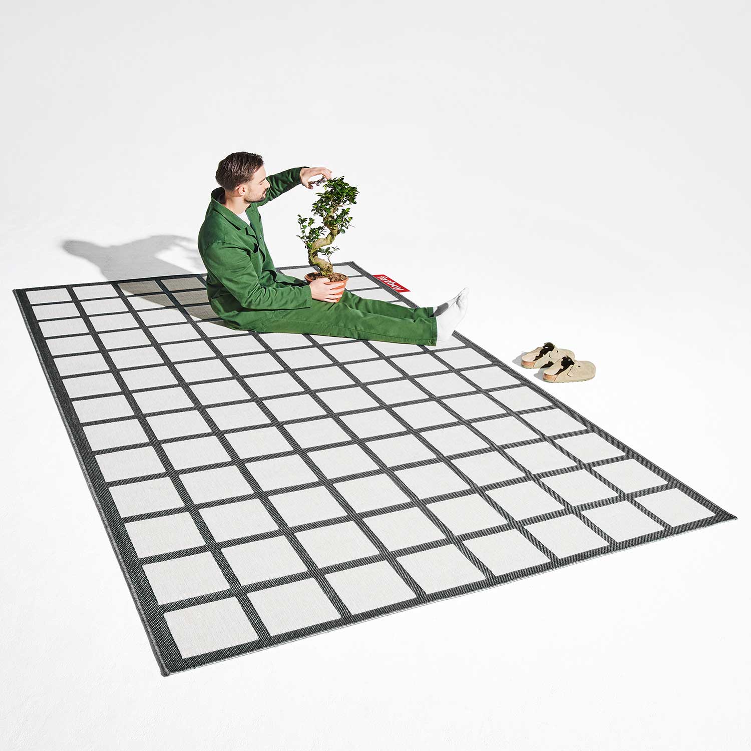 fatboy carpretty grand checky black white teppich 99974