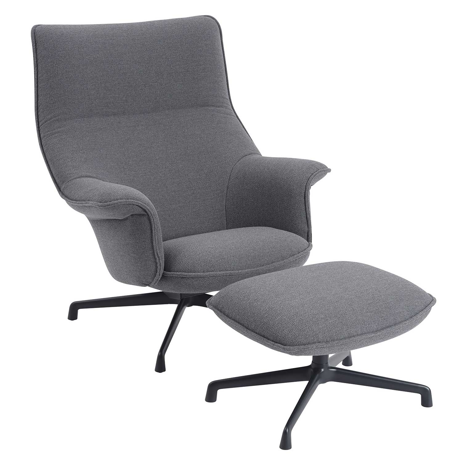 Doze lounge chair ottoman swivel ocean 80 anthracite black 99204