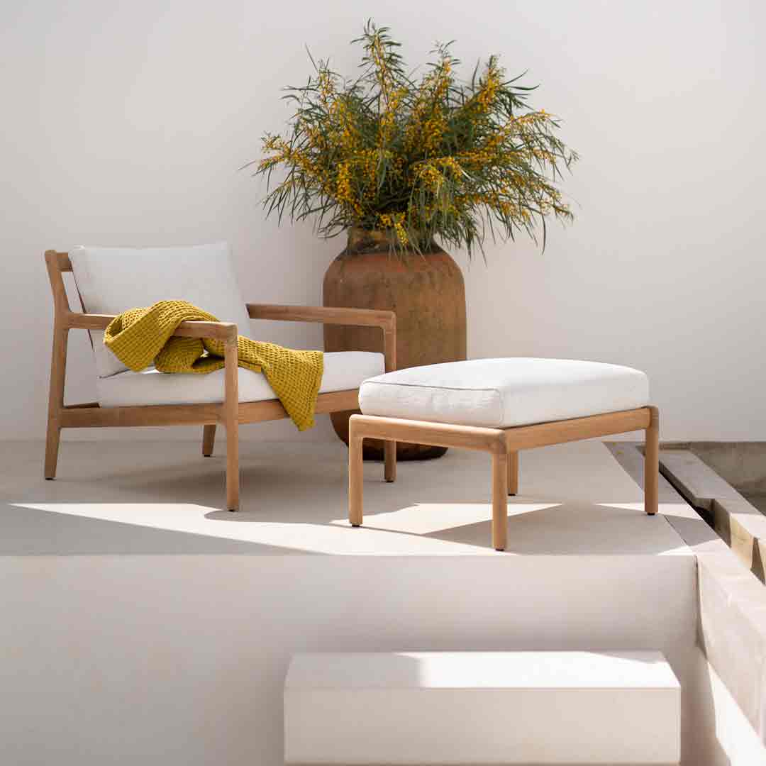 ethnicraft stoff 1250 natural jack gartensessel 1 sitzer lifestyle mit hocker 85591