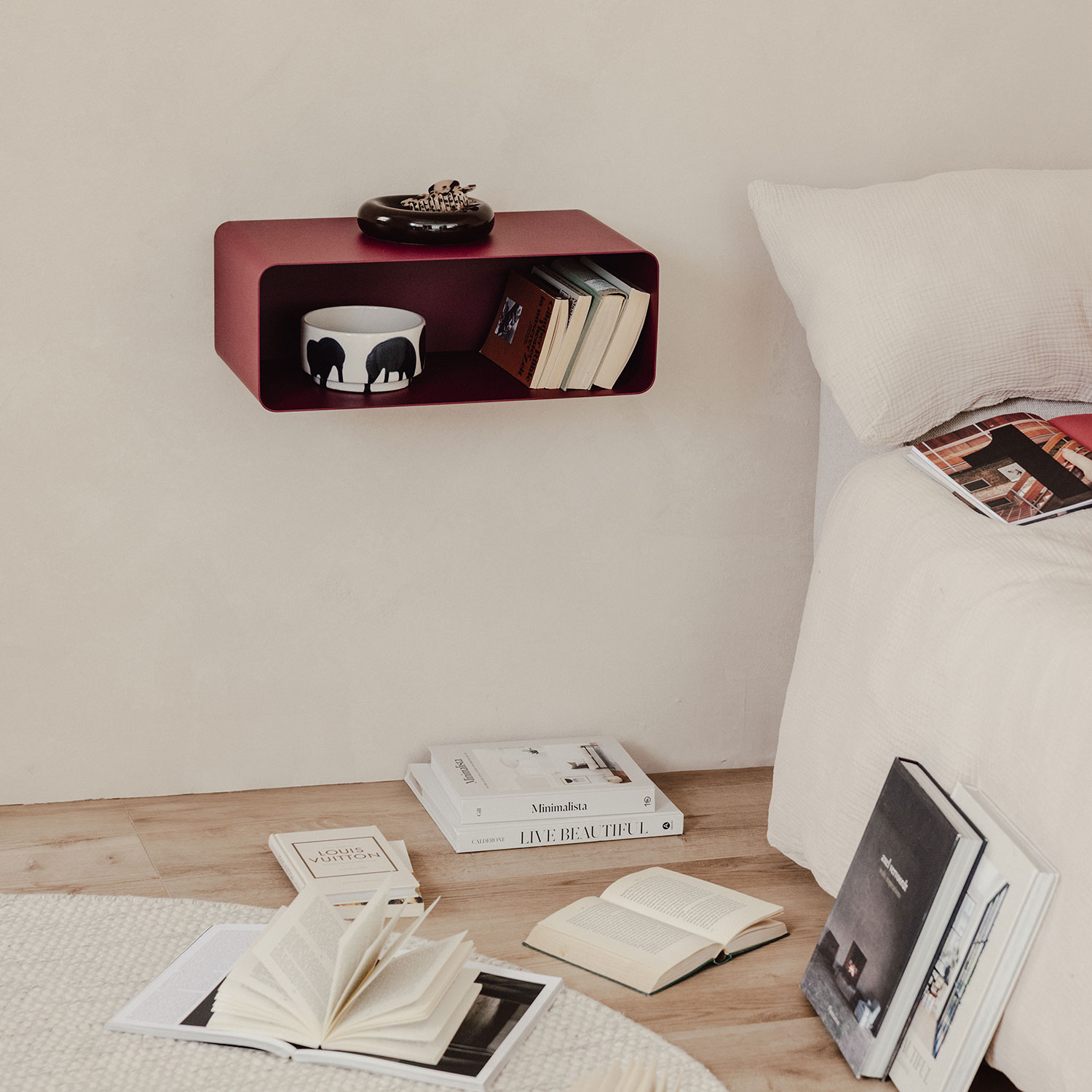 Metallbude - Nelio Nachttisch weiß