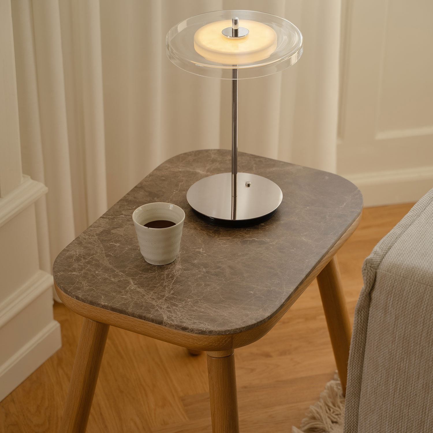 UMAGE - Asteria Glas Move Akku Tischleuchte stahl