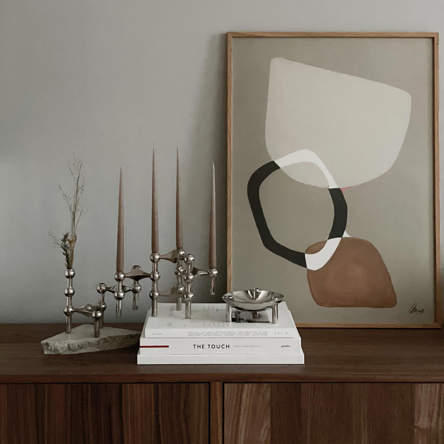 stoff nagel vase kerzenhalter chrom 78168