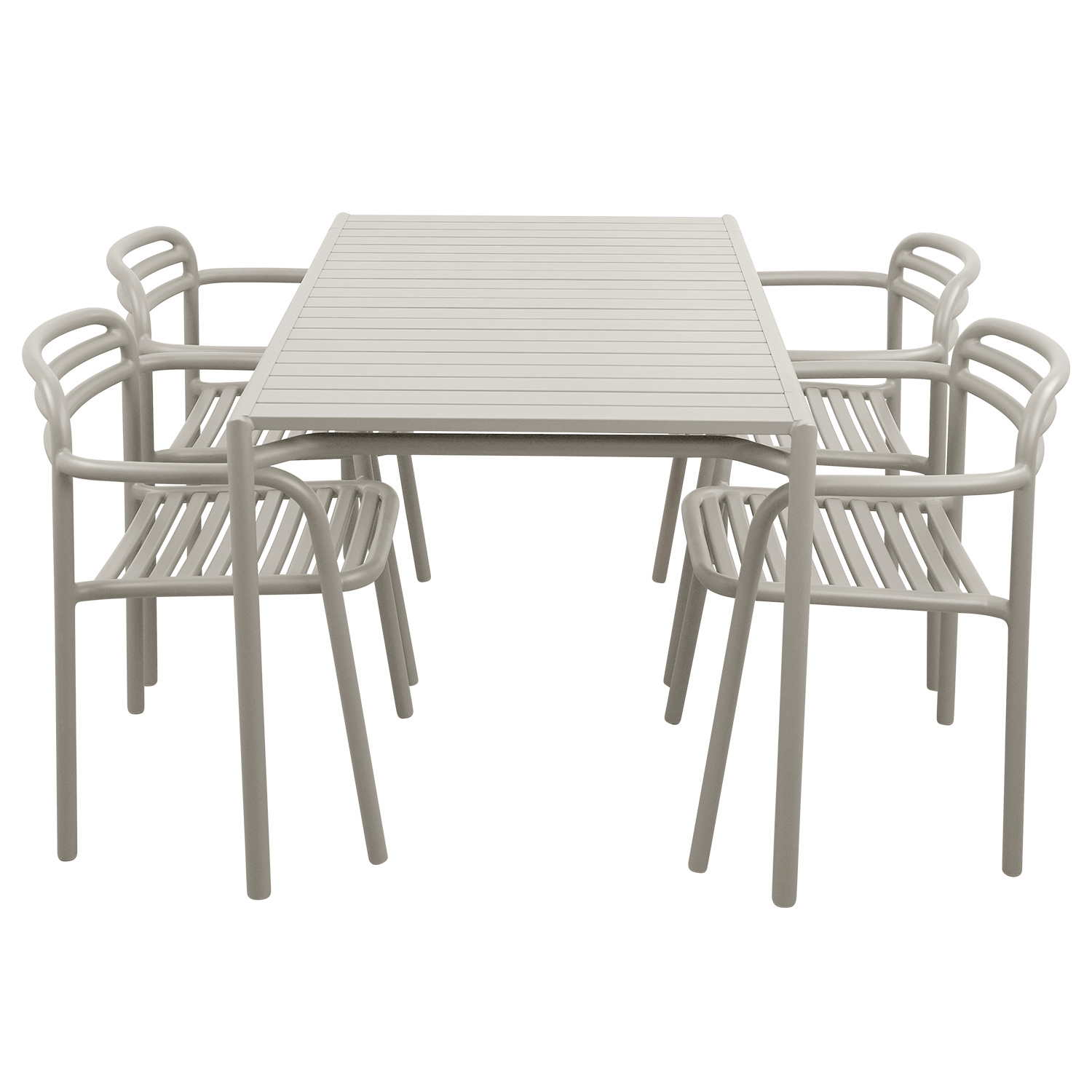 Cane-line - Bliss Tisch rechteckig mit 4 Armlehnstühlen