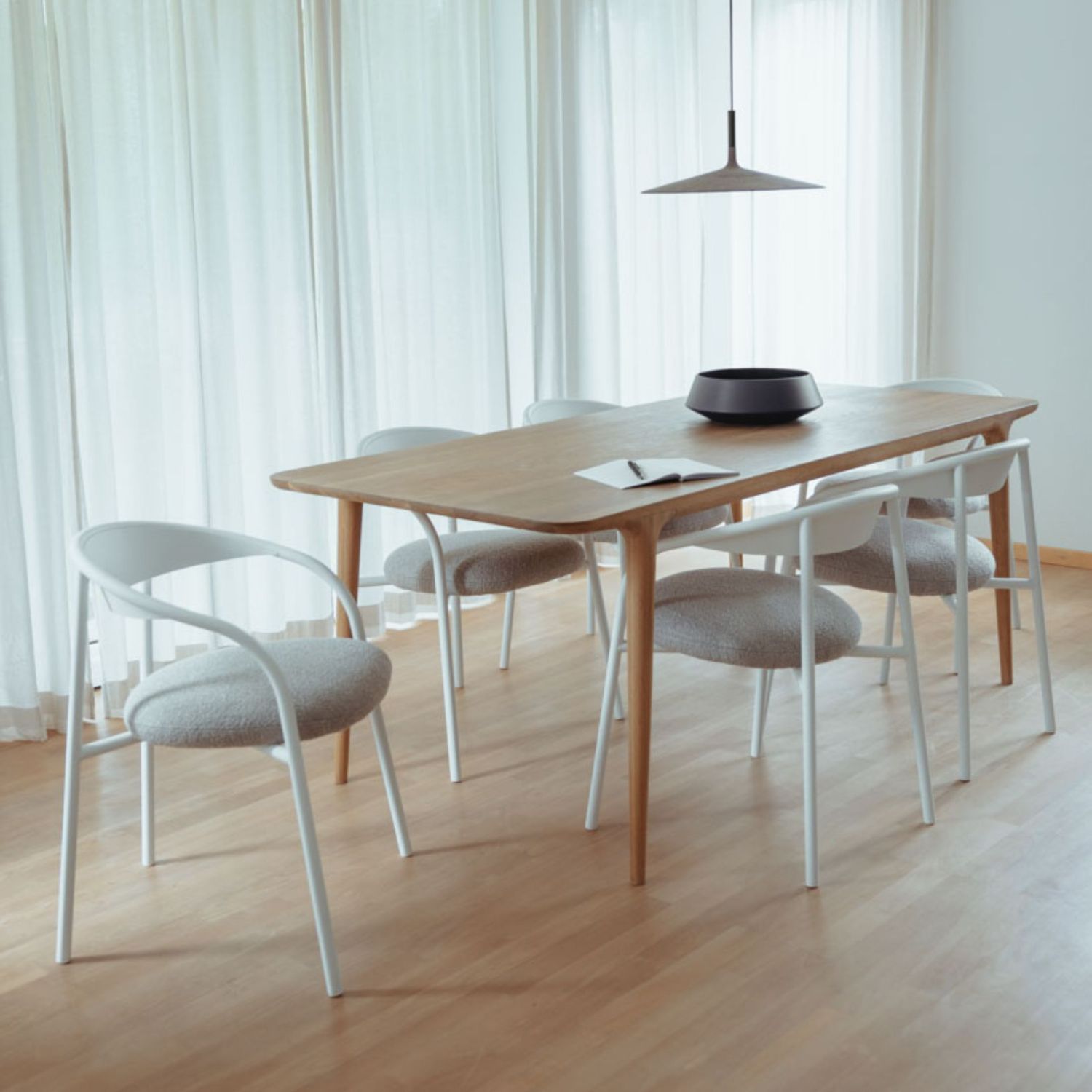 Metallbude - Linelle Stuhl cashew / Stoff ivory