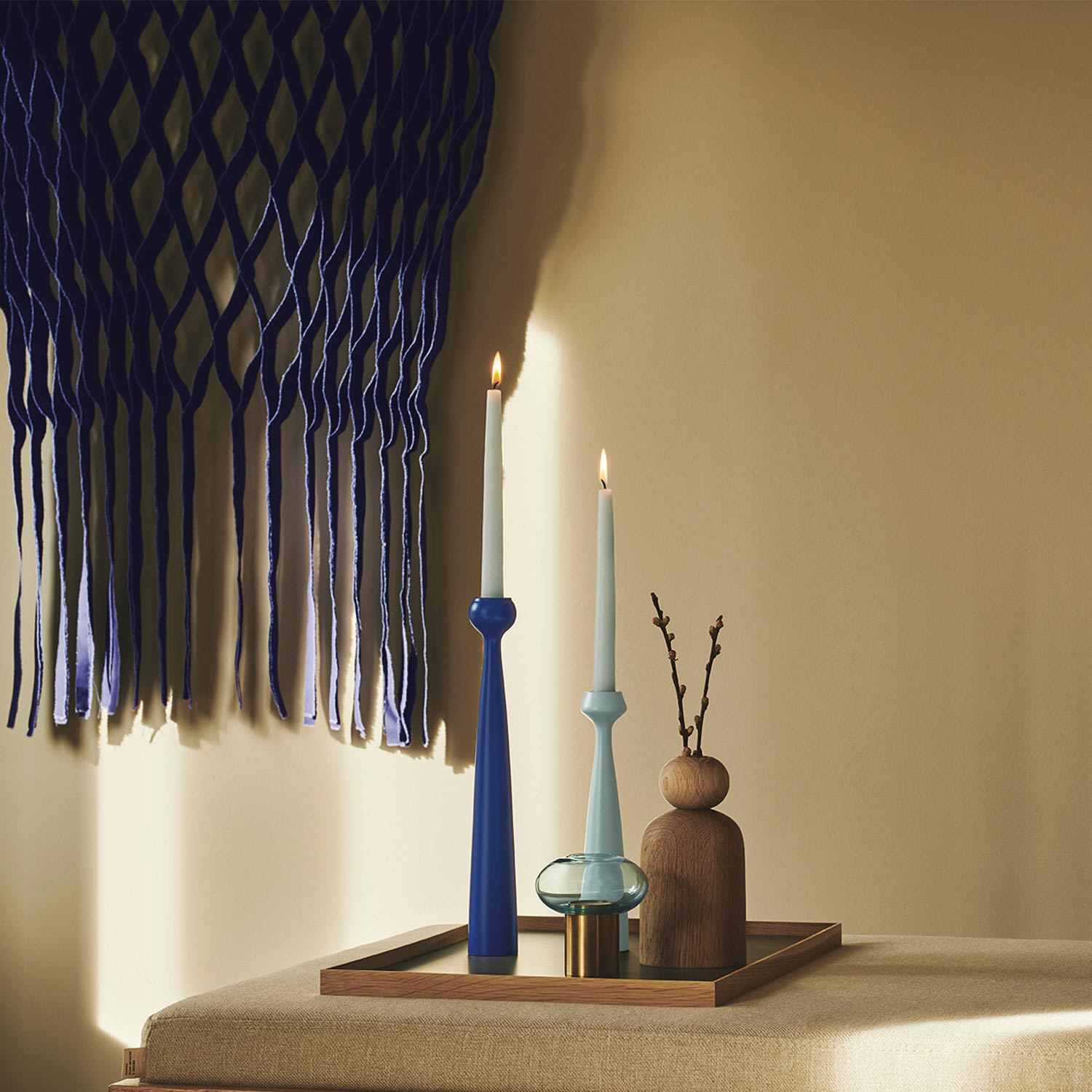 applicata blossom kerzenhalter sky blue kobalt blue 80247